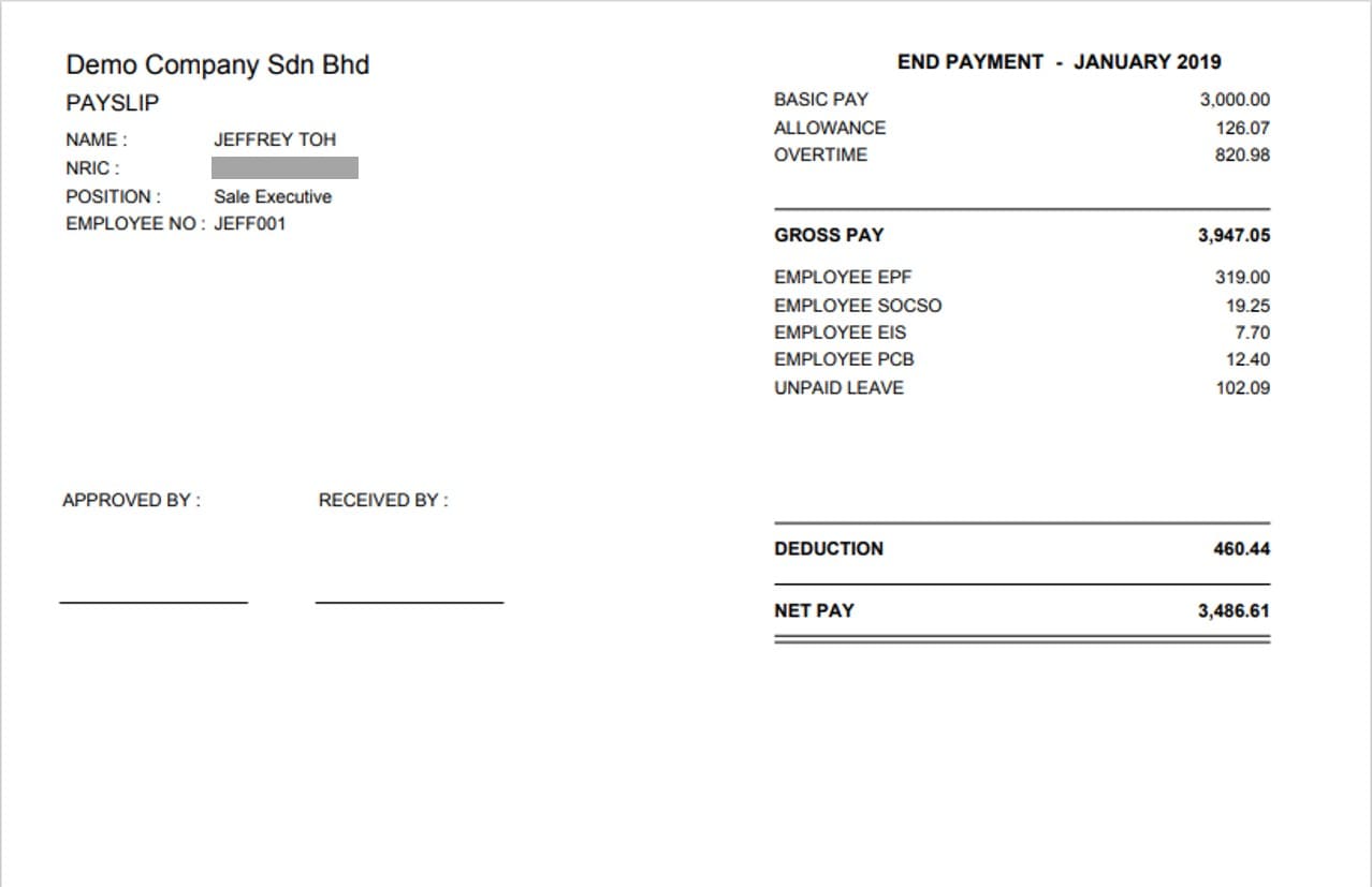 Payslip Template And Employee's Salary Slip In Malaysia, 59% OFF