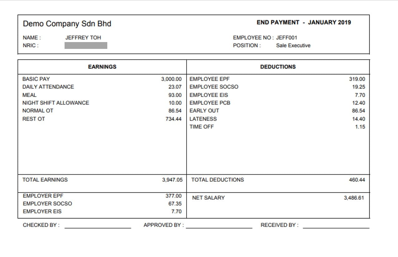 Payslip Template Malaysia Excel Template Slip Gaji Excel Malaysia My